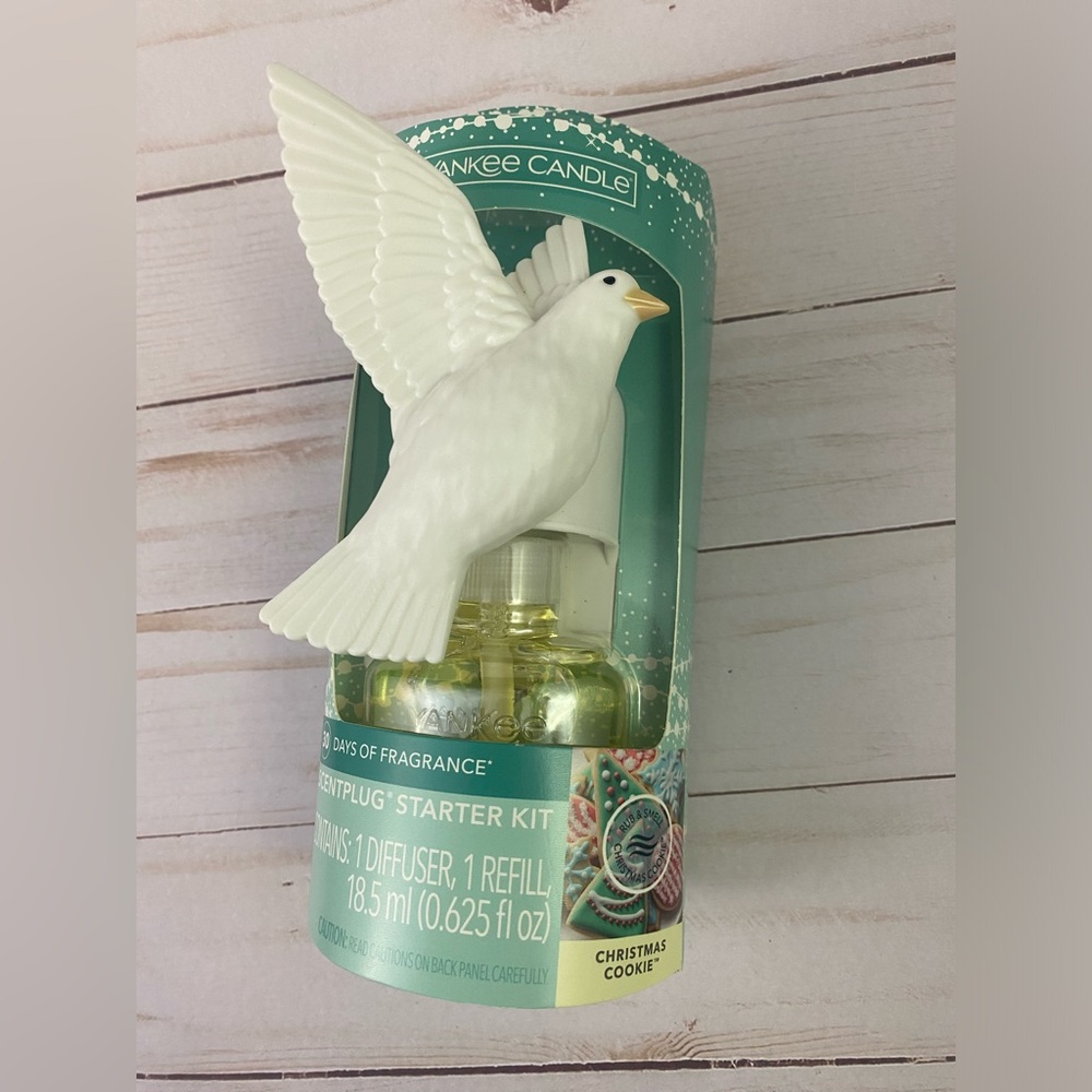 Yankee Candle DOVE ScentPlug Starter Kit 1 Oil Refill Christmas Cookie NEW